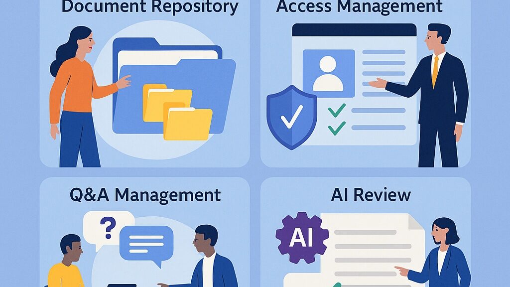 professionals interacting with digital tools